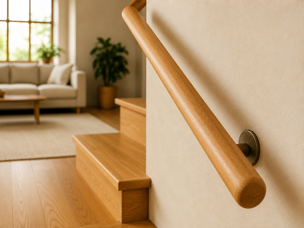 aplicación pasamano de madera