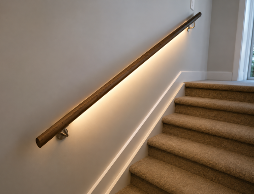 Pasamanos de madera con iluminación LED integrada: artesanía, diseño e innovación para escaleras exclusivas